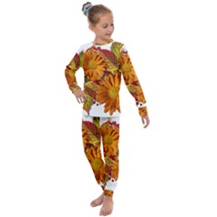 Flowers Arrangement Autumn Daisies Kids  Long Sleeve Set  by Simbadda