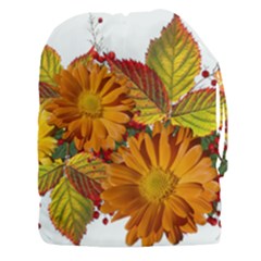 Flowers Arrangement Autumn Daisies Drawstring Pouch (xxxl) by Simbadda