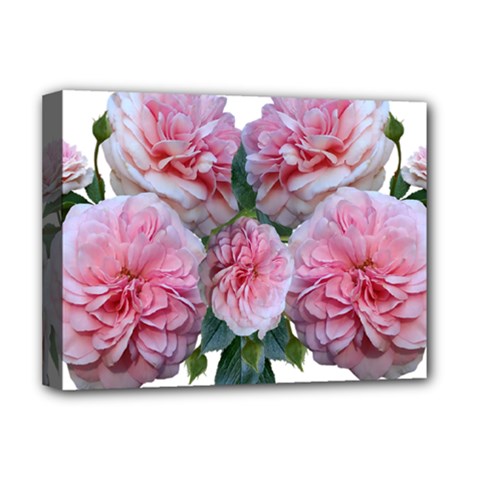 Roses Pink Flowers Arrangement Deluxe Canvas 16  X 12  (stretched)  by Simbadda