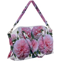 Roses Pink Flowers Arrangement Canvas Crossbody Bag by Simbadda