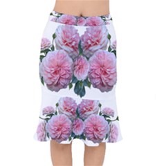 Roses Pink Flowers Arrangement Short Mermaid Skirt by Simbadda