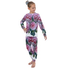 Roses Pink Flowers Arrangement Kids  Long Sleeve Set  by Simbadda