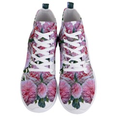 Roses Pink Flowers Arrangement Men s Lightweight High Top Sneakers by Simbadda