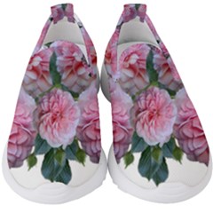 Roses Pink Flowers Arrangement Kids  Slip On Sneakers by Simbadda