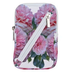 Roses Pink Flowers Arrangement Belt Pouch Bag (small) by Simbadda