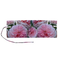 Roses Pink Flowers Arrangement Roll Up Canvas Pencil Holder (m)