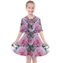 Roses Pink Flowers Arrangement Kids  All Frills Chiffon Dress View1