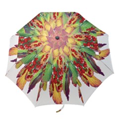 Leaves Autumn Berries Garden Folding Umbrellas by Simbadda