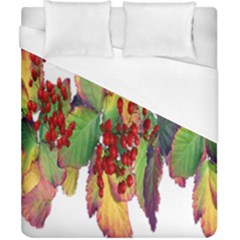 Leaves Autumn Berries Garden Duvet Cover (california King Size) by Simbadda