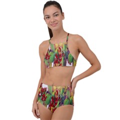 Leaves Autumn Berries Garden High Waist Tankini Set