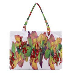 Leaves Autumn Berries Garden Medium Tote Bag by Simbadda