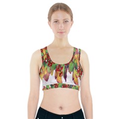 Leaves Autumn Berries Garden Sports Bra With Pocket by Simbadda