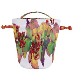 Leaves Autumn Berries Garden Drawstring Bucket Bag