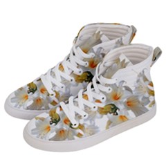 Lilies White Belladonna Men s Hi-top Skate Sneakers by Simbadda