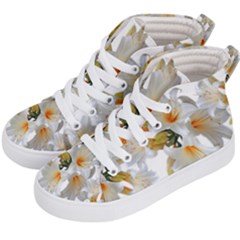 Lilies White Belladonna Kids  Hi-top Skate Sneakers by Simbadda