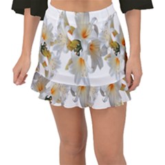 Lilies White Belladonna Fishtail Mini Chiffon Skirt by Simbadda