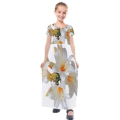 Lilies White Belladonna Kids  Short Sleeve Maxi Dress