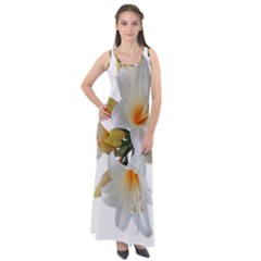 Lilies White Belladonna Sleeveless Velour Maxi Dress by Simbadda