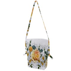 Flowers Roses White Yellow Folding Shoulder Bag by Simbadda