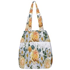 Flowers Roses White Yellow Center Zip Backpack by Simbadda