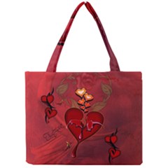 Wonderful Hearts And Rose Mini Tote Bag by FantasyWorld7