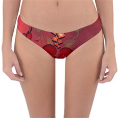 Wonderful Hearts And Rose Reversible Hipster Bikini Bottoms by FantasyWorld7