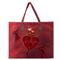 Wonderful Hearts And Rose Zipper Large Tote Bag View1