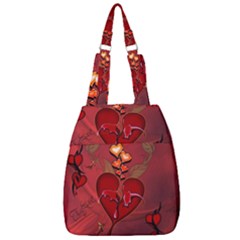 Wonderful Hearts And Rose Center Zip Backpack by FantasyWorld7