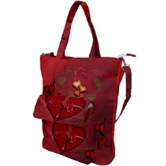 Wonderful Hearts And Rose Shoulder Tote Bag by FantasyWorld7