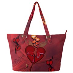 Wonderful Hearts And Rose Full Print Shoulder Bag by FantasyWorld7