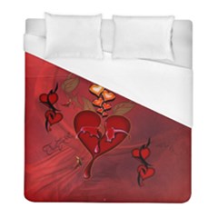 Wonderful Hearts And Rose Duvet Cover (full/ Double Size) by FantasyWorld7