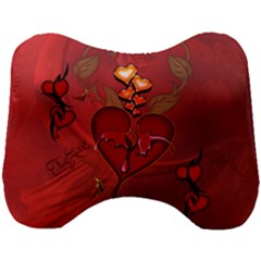 Wonderful Hearts And Rose Head Support Cushion by FantasyWorld7