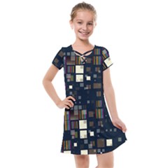 Blocks Pattern Rainbow, Backgrounds Textures Kids  Cross Web Dress by Simbadda