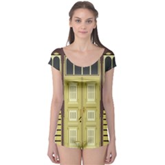 Graphic Door Entry Exterior House Boyleg Leotard  by Simbadda