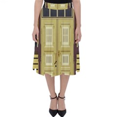 Graphic Door Entry Exterior House Classic Midi Skirt by Simbadda