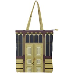 Graphic Door Entry Exterior House Double Zip Up Tote Bag by Simbadda