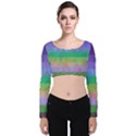 Abstract Texture Triangle Geometric Velvet Long Sleeve Crop Top View1