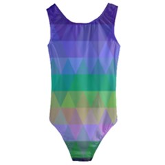 Abstract Texture Triangle Geometric Kids  Cut-out Back One Piece Swimsuit by Simbadda