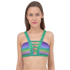 Abstract Texture Triangle Geometric Cage Up Bikini Top by Simbadda