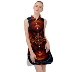 Abstract Art Artwork Fractal Design Sleeveless Shirt Dress by Simbadda