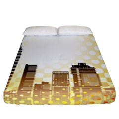 Life Urban City Scene Building Fitted Sheet (california King Size) by Simbadda