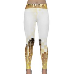 Life Urban City Scene Building Classic Yoga Leggings by Simbadda