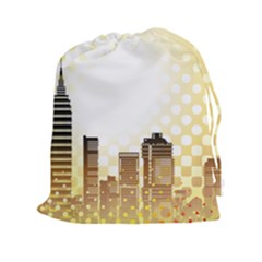 Life Urban City Scene Building Drawstring Pouch (xxl) by Simbadda