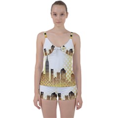 Life Urban City Scene Building Tie Front Two Piece Tankini by Simbadda