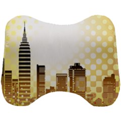 Life Urban City Scene Building Head Support Cushion by Simbadda