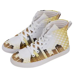 Life Urban City Scene Building Women s Hi-top Skate Sneakers by Simbadda