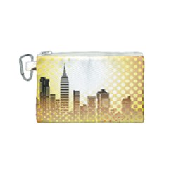 Life Urban City Scene Building Canvas Cosmetic Bag (small) by Simbadda