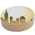 Life Urban City Scene Building Wooden Bottle Opener (Round) View1