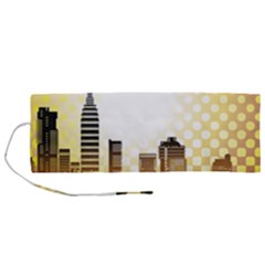 Life Urban City Scene Building Roll Up Canvas Pencil Holder (m) by Simbadda