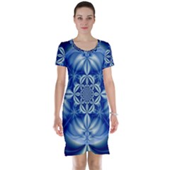 Abstract Art Artwork Fractal Design Short Sleeve Nightdress by Simbadda